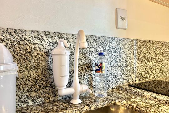 Cozinha de apartamento à venda com 1 quarto, 34m² em Vila Clementino, São Paulo