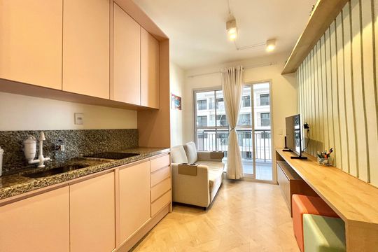 Sala de apartamento à venda com 1 quarto, 34m² em Vila Clementino, São Paulo