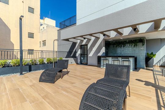 Área comum de kitnet/studio para alugar com 1 quarto, 23m² em Santa Cecilia, São Paulo