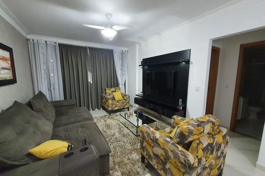 Sala de apartamento para alugar com 3 quartos, 130m² em Cidade Ocian, Praia Grande
