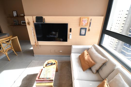 Sala de apartamento para alugar com 1 quarto, 46m² em Cambuí, Campinas