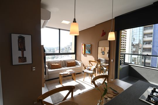 Sala de apartamento para alugar com 1 quarto, 46m² em Cambuí, Campinas