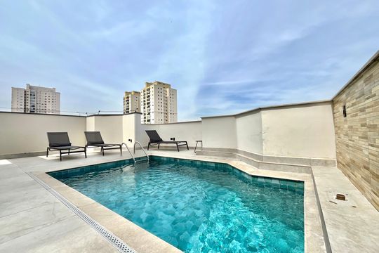 Área comum - Piscina de apartamento para alugar com 1 quarto, 39m² em Campo Belo, São Paulo