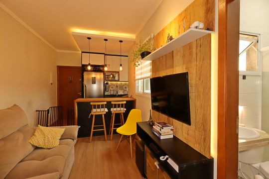 Sala de apartamento à venda com 2 quartos, 90m² em Jardim das Maravilhas, Santo André