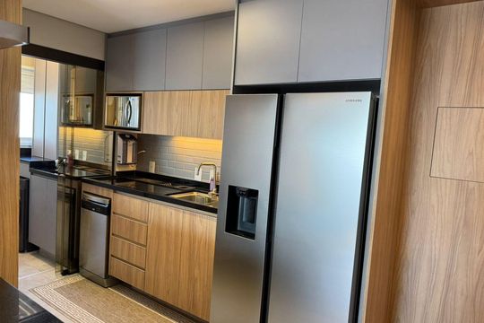Cozinha de apartamento à venda com 2 quartos, 85m² em Vila Bertioga, São Paulo