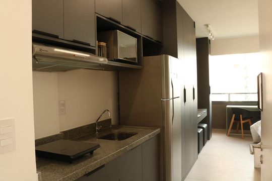 Cozinha de kitnet/studio à venda com 1 quarto, 26m² em Perdizes, São Paulo