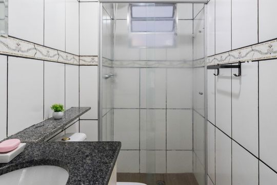 Banheiro Social de apartamento para alugar com 2 quartos, 48m² em Jardim Paris, São Paulo