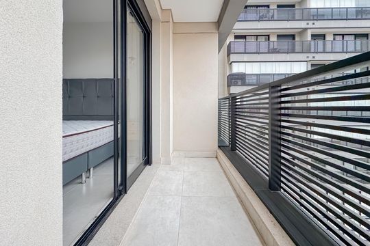 Varanda da Suíte de apartamento à venda com 1 quarto, 72m² em Vila Mariana, São Paulo