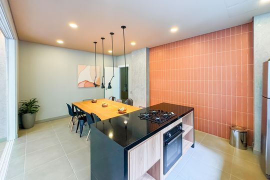 Área comum - Espaço Gourmet de kitnet/studio para alugar com 1 quarto, 34m² em Vila Mariana, São Paulo