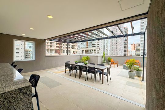 Área comum - Churrasqueira de kitnet/studio para alugar com 1 quarto, 34m² em Vila Mariana, São Paulo