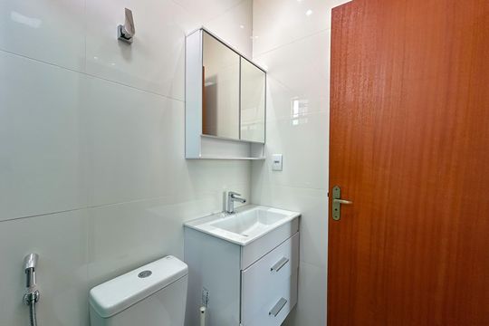 Banheiro da Suíte de casa à venda com 2 quartos, 70m² em Jardim Leblon, Belo Horizonte