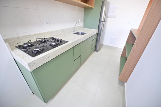 Cozinha de apartamento para alugar com 2 quartos, 59m² em Serrinha, Goiânia