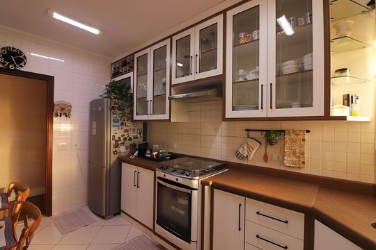 Cozinha de apartamento à venda com 3 quartos, 90m² em Jardim do Mar, São Bernardo do Campo