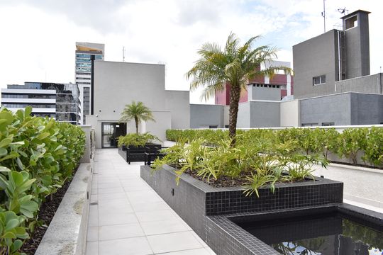 Área comum de kitnet/studio para alugar com 1 quarto, 28m² em Centro, Curitiba