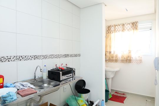Cozinha de apartamento para alugar com 2 quartos, 38m² em Vila Progresso (zona Leste), São Paulo