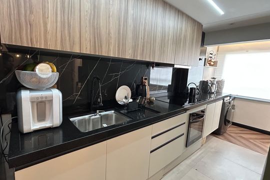 Cozinha  de apartamento à venda com 1 quarto, 40m² em Jardim Ampliacao, São Paulo