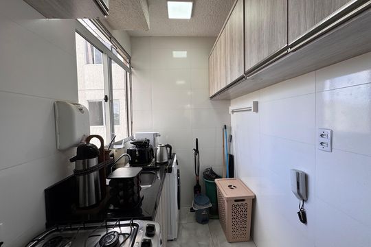 Cozinha de apartamento à venda com 2 quartos, 43m² em Santos Dumont, São Leopoldo