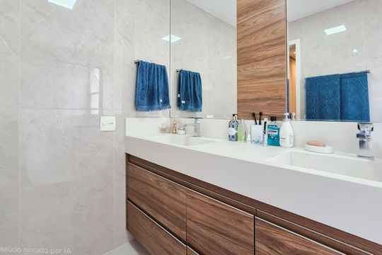 Banheiro da Suíte 2 de apartamento à venda com 3 quartos, 180m² em Nova Petrópolis, São Bernardo do Campo