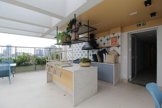 Área Comum - Churrasqueira de kitnet/studio para alugar com 1 quarto, 26m² em Vila Olímpia, São Paulo