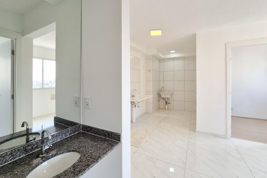 Banheiro Social de apartamento à venda com 2 quartos, 36m² em Jardim Sao Saverio, São Bernardo do Campo