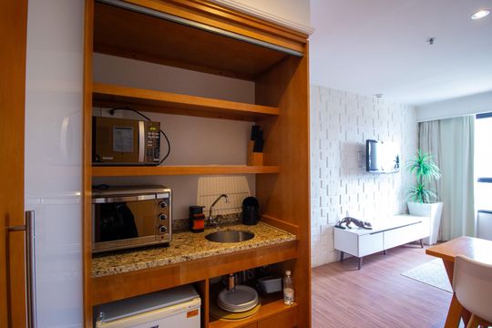 Cozinha de apartamento para alugar com 1 quarto, 37m² em Parque Campolim, Votorantim