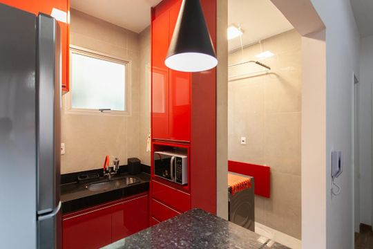 Cozinha de apartamento para alugar com 2 quartos, 52m² em Ouro Preto, Belo Horizonte