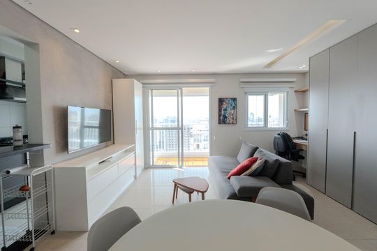 Sala de apartamento à venda com 1 quarto, 55m² em Bela Vista, São Paulo