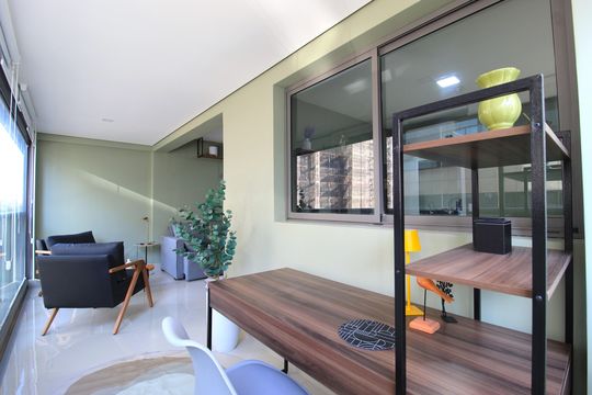Sala de apartamento à venda com 1 quarto, 53m² em Indianópolis, São Paulo