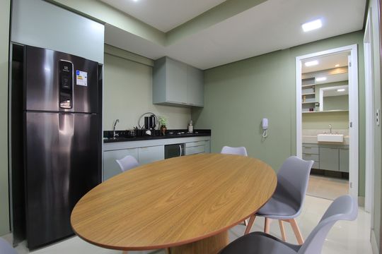 Cozinha de apartamento à venda com 1 quarto, 53m² em Indianópolis, São Paulo