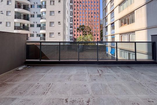 Varanda de kitnet/studio à venda com 1 quarto, 47m² em Jardim Paulista, São Paulo
