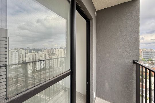 Sacada de apartamento à venda com 1 quarto, 27m² em Campo Belo, São Paulo