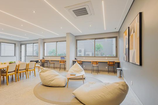 Área comum de kitnet/studio à venda com 1 quarto, 25m² em Pinheiros, São Paulo