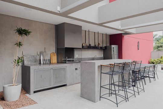 Área comum - Espaço Gourmet de kitnet/studio à venda com 1 quarto, 25m² em Pinheiros, São Paulo