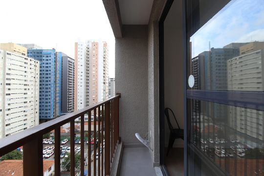 Varanda do studio de kitnet/studio para alugar com 1 quarto, 25m² em Vila Olímpia, São Paulo