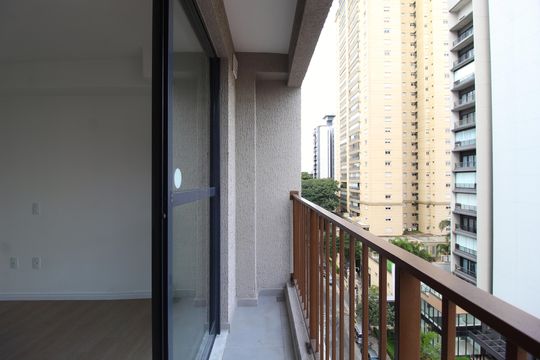 Varanda do studio de kitnet/studio para alugar com 1 quarto, 25m² em Vila Olímpia, São Paulo