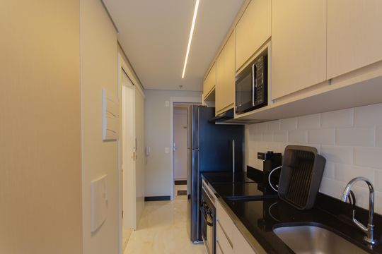 Cozinha de kitnet/studio para alugar com 1 quarto, 36m² em Vila Mariana, São Paulo