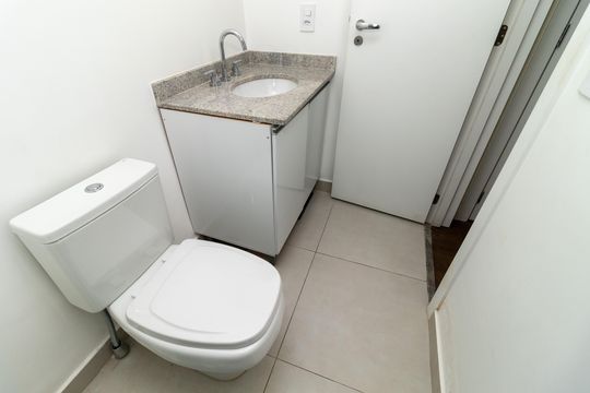 Banheiro da Suíte de apartamento à venda com 1 quarto, 51m² em Vila Leopoldina, São Paulo