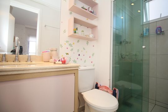 Banheiro da Suíte 3 de apartamento à venda com 3 quartos, 122m² em Vila Andrade, São Paulo