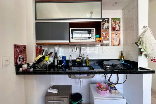 Cozinha de apartamento à venda com 1 quarto, 27m² em Centro, Rio de Janeiro