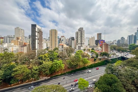 Vista da Varanda de apartamento à venda com 1 quarto, 38m² em Paraíso, São Paulo