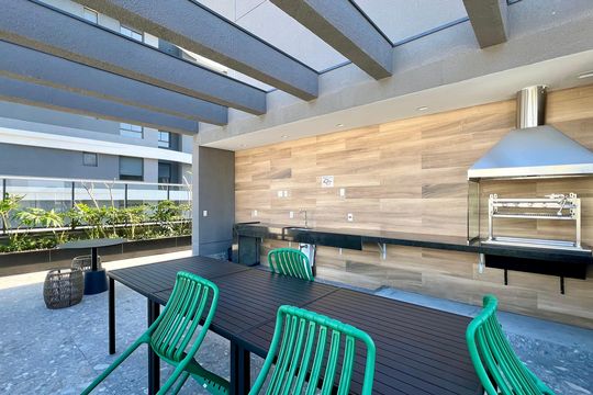 Área comum - Churrasqueira de kitnet/studio à venda com 1 quarto, 25m² em Pinheiros, São Paulo