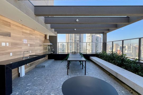 Área comum - Churrasqueira de kitnet/studio à venda com 1 quarto, 25m² em Pinheiros, São Paulo