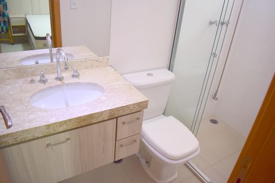 Banheiro da Suíte de apartamento para alugar com 2 quartos, 77m² em Jardim Nova Alianca, Ribeirão Preto