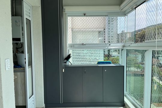 Varanda da Sala de apartamento para alugar com 1 quarto, 48m² em José Menino, Santos