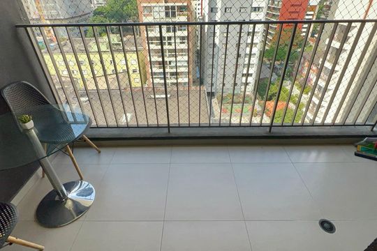 Varanda da Sala de kitnet/studio para alugar com 1 quarto, 31m² em Cerqueira César, São Paulo