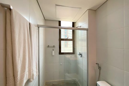 Banheiro da Suíte de apartamento à venda com 1 quarto, 51m² em Luxemburgo, Belo Horizonte