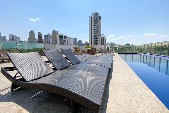 Área comum - Piscina de apartamento à venda com 1 quarto, 63m² em Luxemburgo, Belo Horizonte