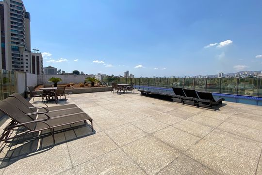 Área comum - Piscina de apartamento à venda com 1 quarto, 63m² em Luxemburgo, Belo Horizonte