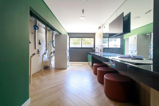 Área comum - Lavanderia de kitnet/studio à venda com 1 quarto, 30m² em Santo Amaro, São Paulo
