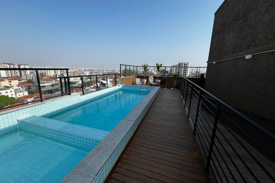 Área comum - Piscina de apartamento à venda com 1 quarto, 27m² em Jardim São Paulo, São Paulo